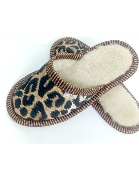 ТАПОЧКИ ИЗ ШЕРСТИ "ЛЕОПАРД"