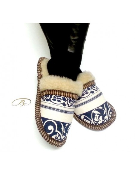 ТАПОЧКИ ИЗ ШЕРСТИ С ОТВОРОТОМ "Эрмитаж"