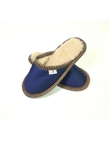 Тапочки из шерсти и ткани "Блу"