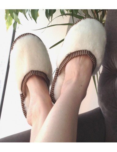 Тапочки из шерсти "Молочный Меринос"