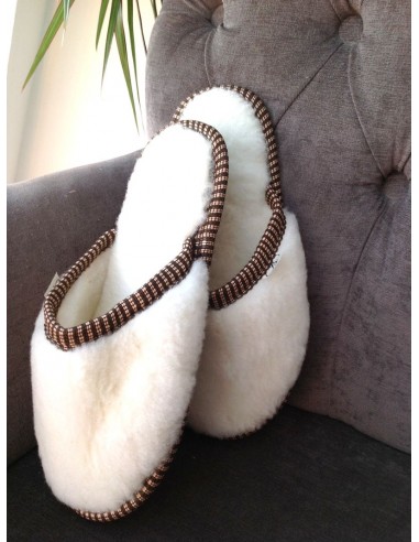 Тапочки из шерсти "Молочный Меринос"