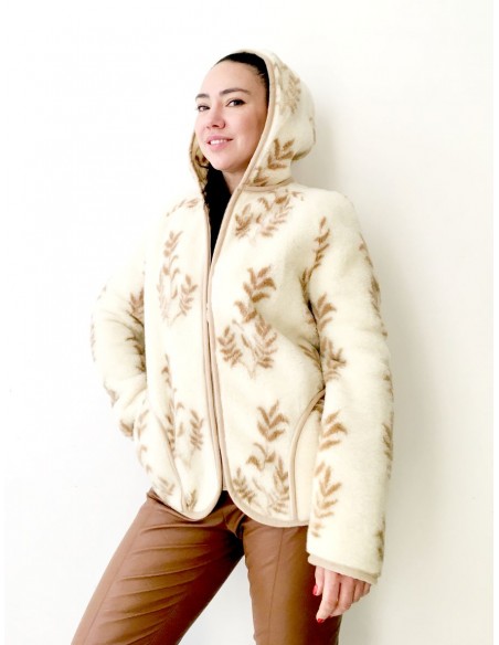 Куртка шерстяная с капюшоном "Олива"