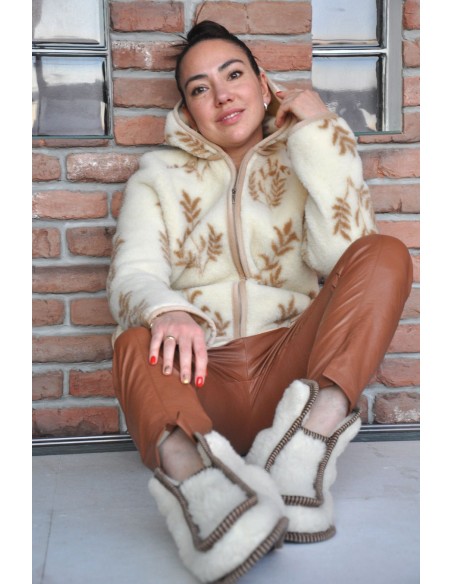 Куртка шерстяная с капюшоном "Олива"