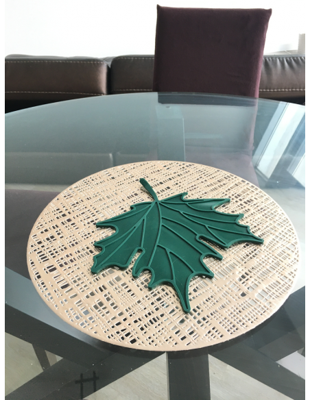 Подставка-прихватка под горячее Лист зеленый