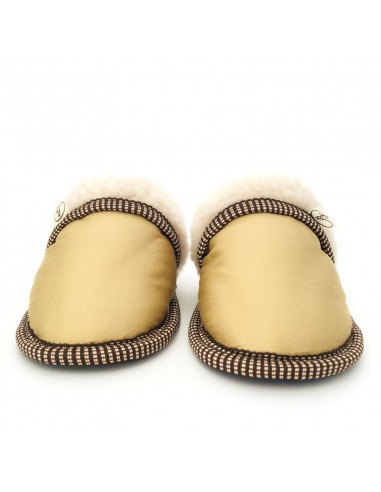 Тапочки из шерсти "Золото с опушкой"