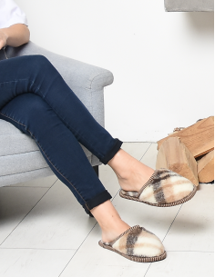 Тапочки из шерсти "Клетка" 2