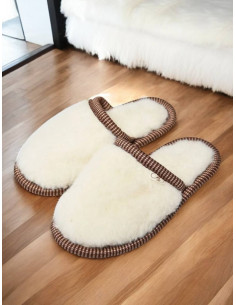 Тапочки из шерсти "Молочный Меринос"