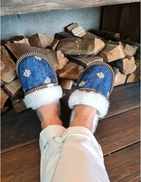ТАПОЧКИ ИЗ ШЕРСТИ "БАРСТВО" с отворотом.