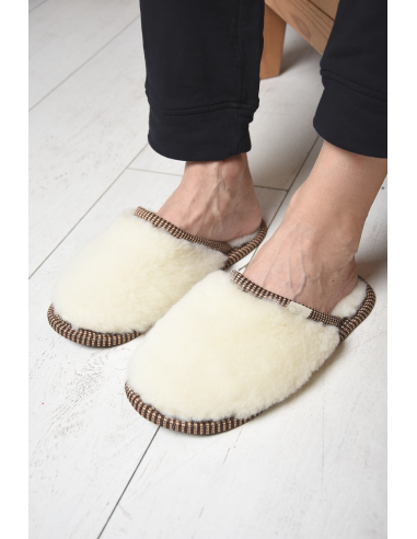 Тапочки из шерсти "Молочный Меринос"