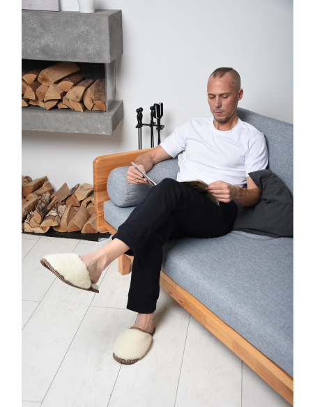 Тапочки из шерсти "Молочный Меринос"