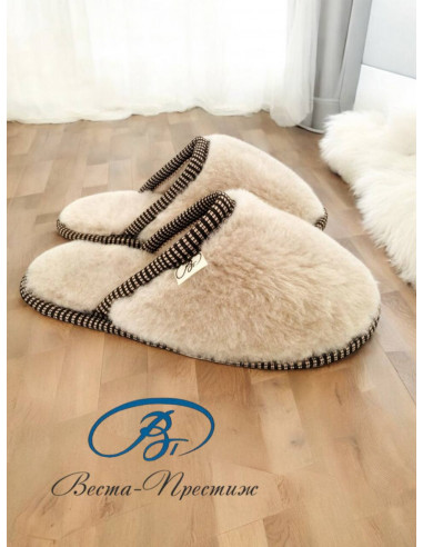 ТАПОЧКИ ИЗ ШЕРСТИ "Молочный Меринос"