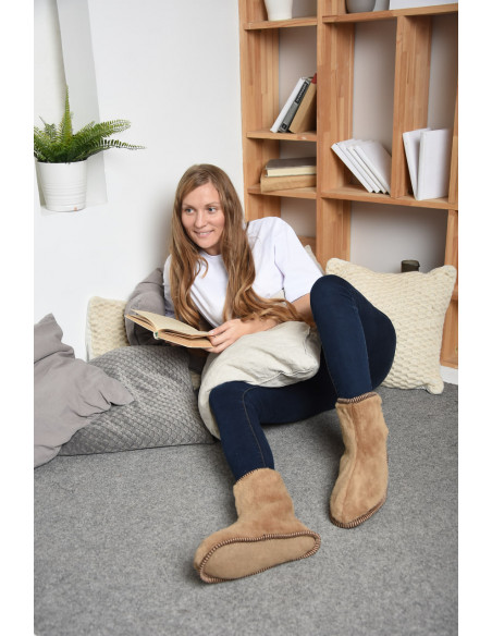 ТАПОЧКИ ИЗ ШЕРСТИ "Молочный Меринос"