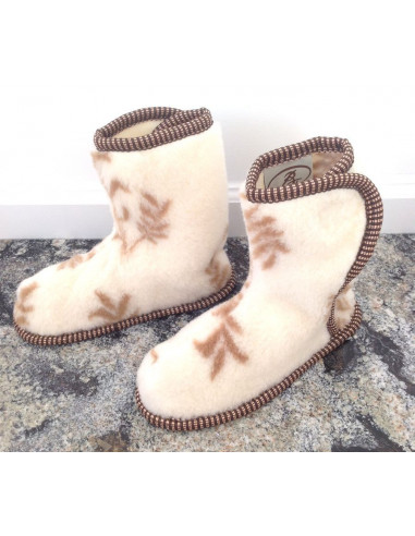 ТАПОЧКИ ИЗ ШЕРСТИ "Молочный Меринос"